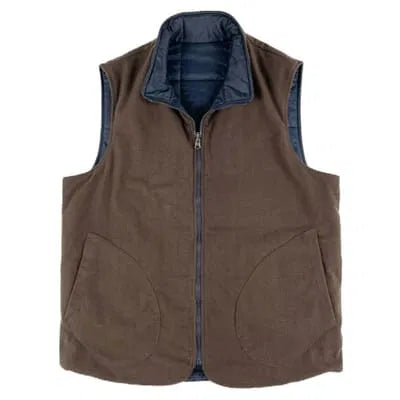V284DW DEER VEST D.FACE ZIP FLANELLA/TRAPUNTA