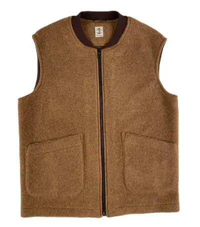 V46 OLIVER Vest Zip Lana Cotta